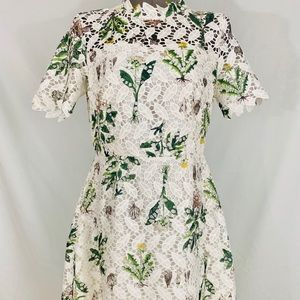 Chicwish Wildflower Lace Dress White Size Large